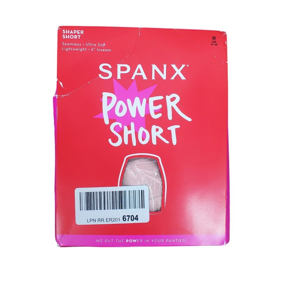 NEW Spanx Power Shorts Size M Cafe Au Lait Mid Thigh Shaping 6" Inseam Seamless
